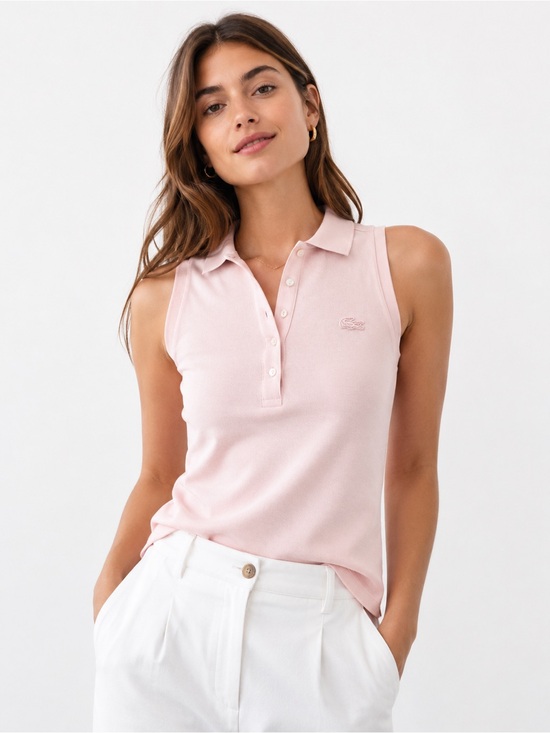 Lacoste Tops - Lacoste Sleeveless Polo Top – NWT (New With Tags) – Blush Pink – Size 34